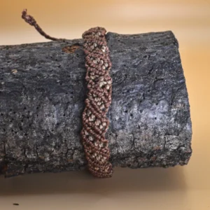 Náramek micro macrame hnědobéžový