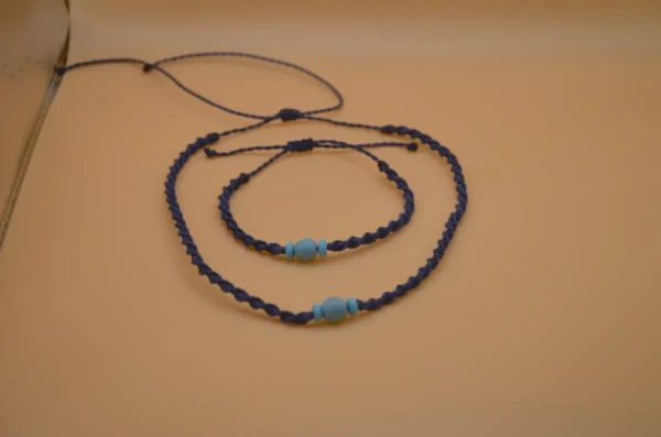 MICRO MACRAME  SOUPRAVA  - NÁHRDELNÍK + NÁRAMEK + OZDOBA NA NOHU - Obrázek 4