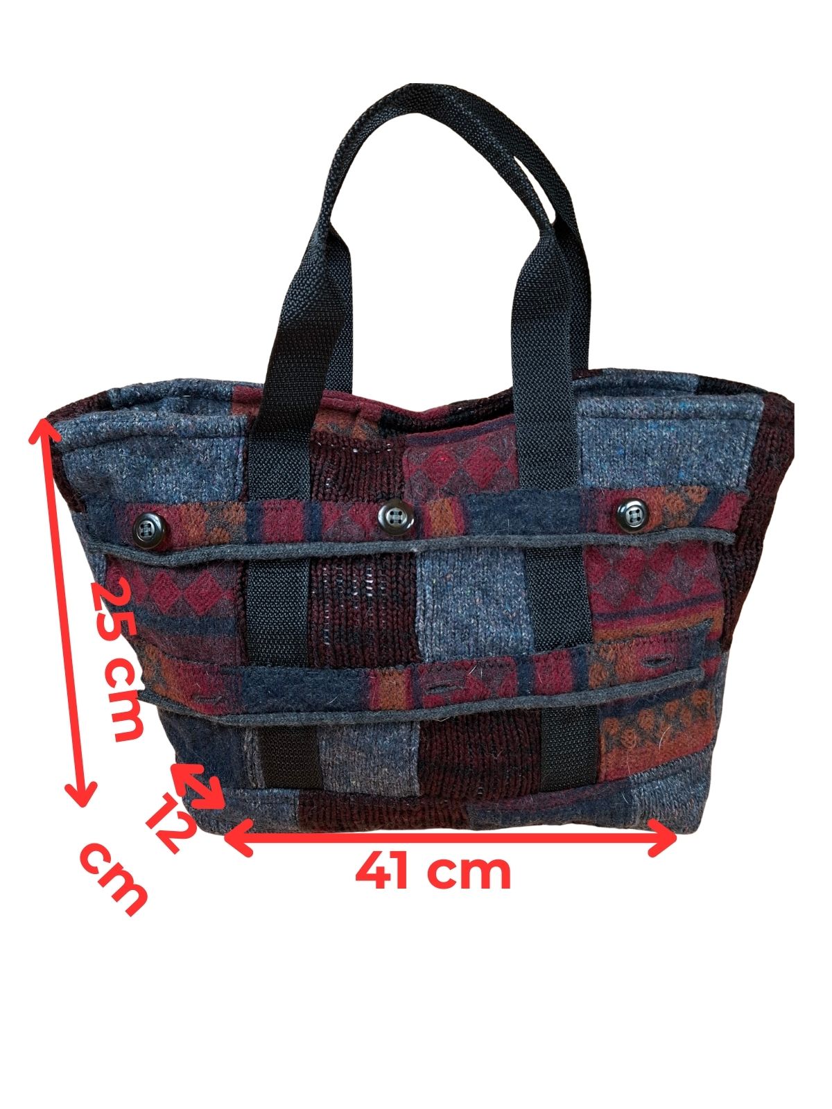 Rozměry tašky z upcyklovaného svetru
